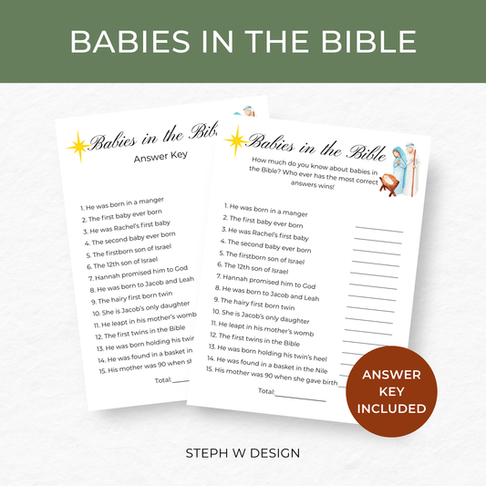 Babies in the Bible Game - Digital Download
