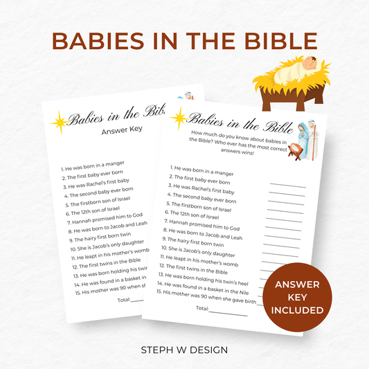 Babies in the Bible Game - Digital Download