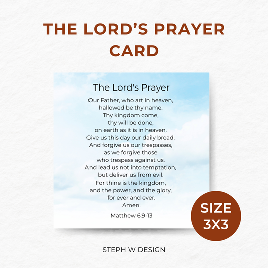 The Lords Prayer Cards, Catholic Prayer Card