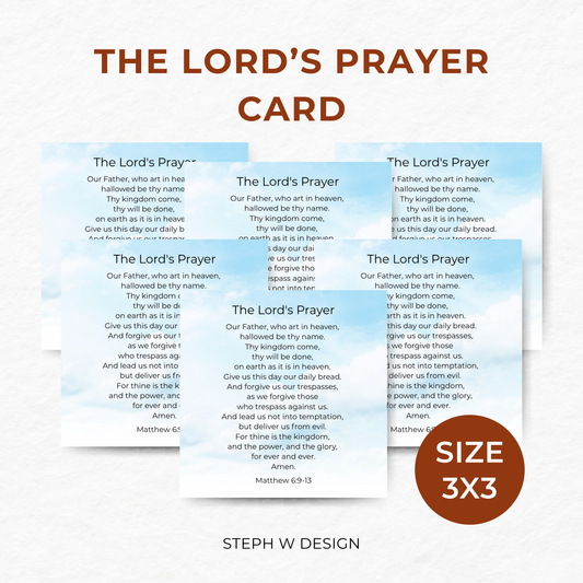 The Lords Prayer Cards, Catholic Prayer Card