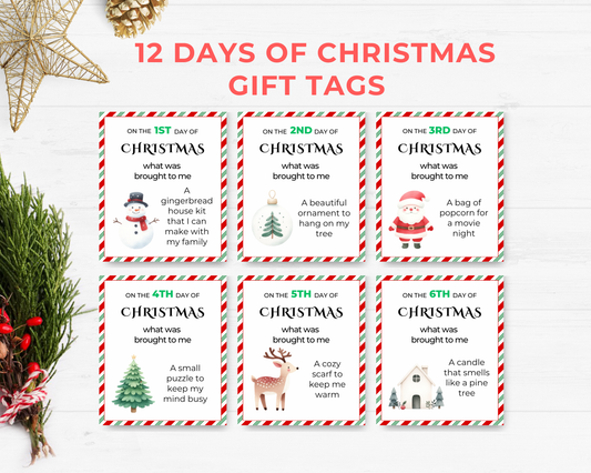 12 Days of Christmas Gift Tags - Digital Download