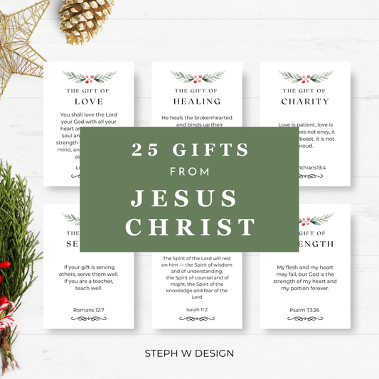 25 Gifts from Jesus Christ Scripture Cards