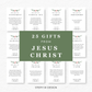 25 Gifts from Jesus Christ Scripture Cards