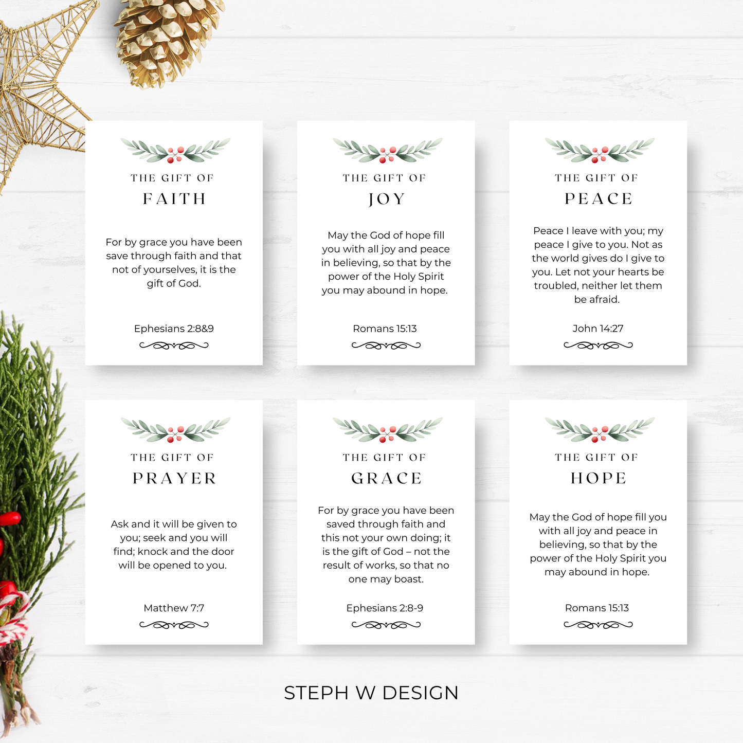 25 Gifts from Jesus Christ Scripture Cards