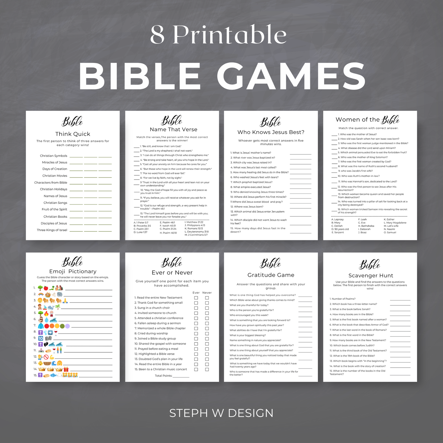 Bible Games Bundle,Fun Bible Study Activities
