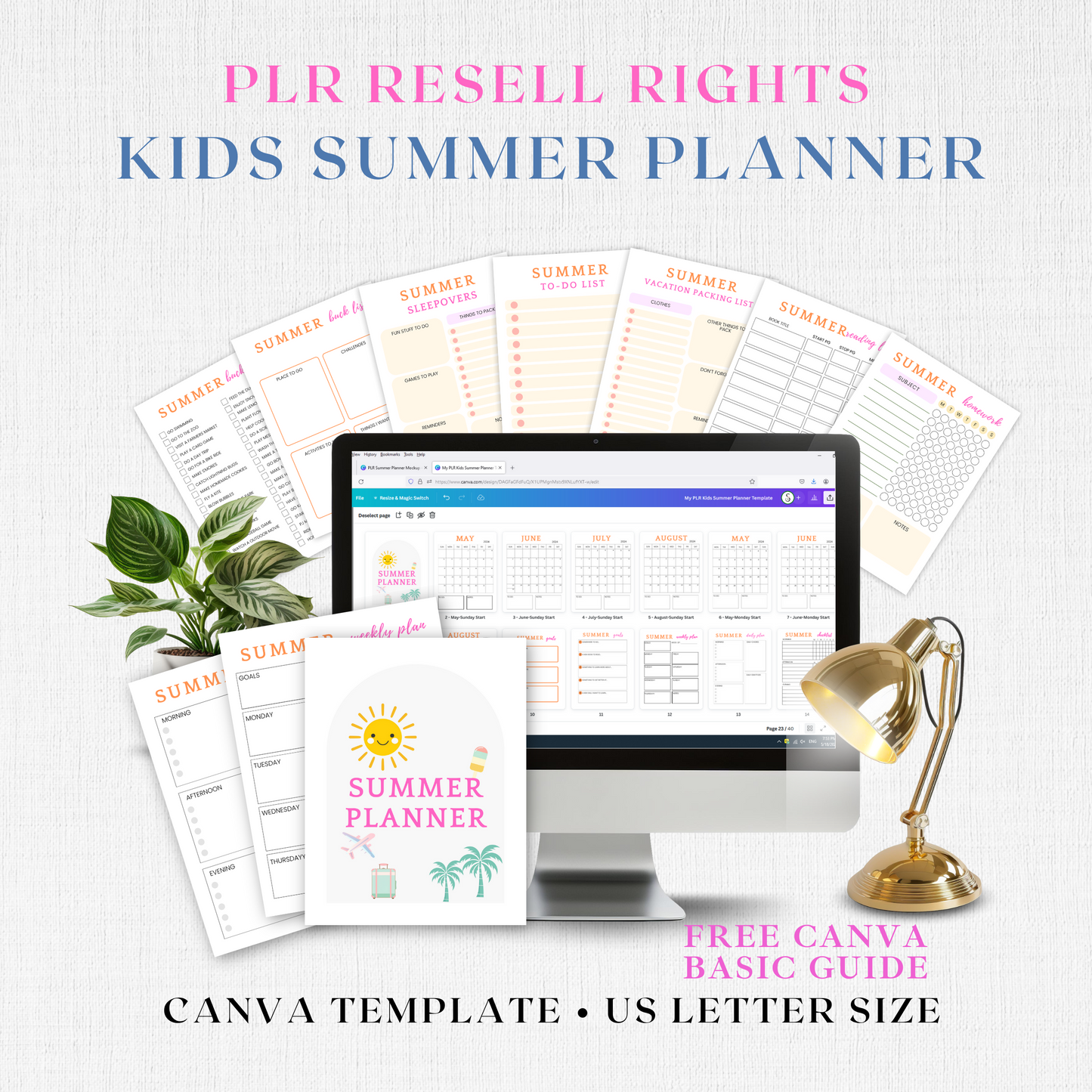 PLR Kids Summer Planner-(Commercial Use) Limited Time Offer