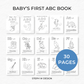 Printed 5x7 Cowboy Baby Shower ABC Coloring Book, Baby's First ABC Book