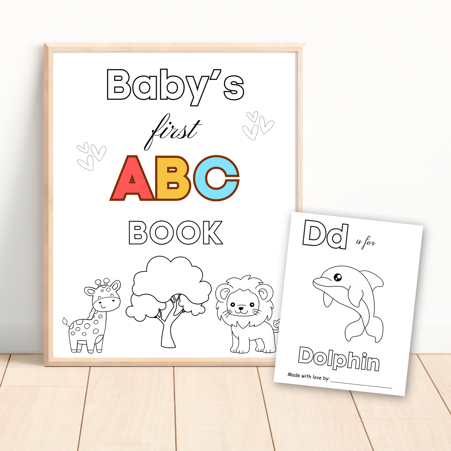 Printed 5x7 Baby Shower ABC Coloring Book