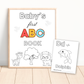 Printed 5x7 Baby Shower ABC Coloring Book