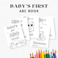 Printed 5x7 Baby Shower ABC Coloring Book