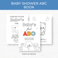 Printed 5x7 Baby Shower ABC Coloring Book