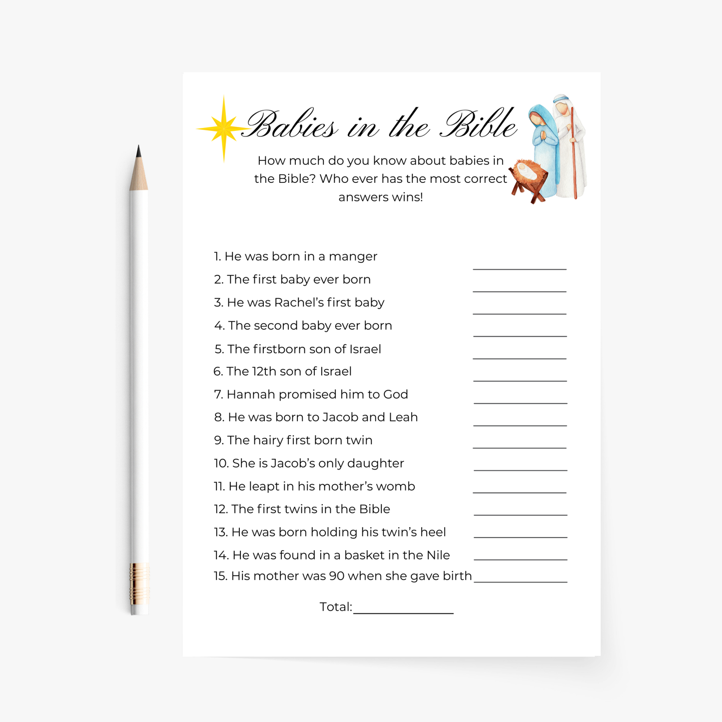 Babies in the Bible Game - Digital Download