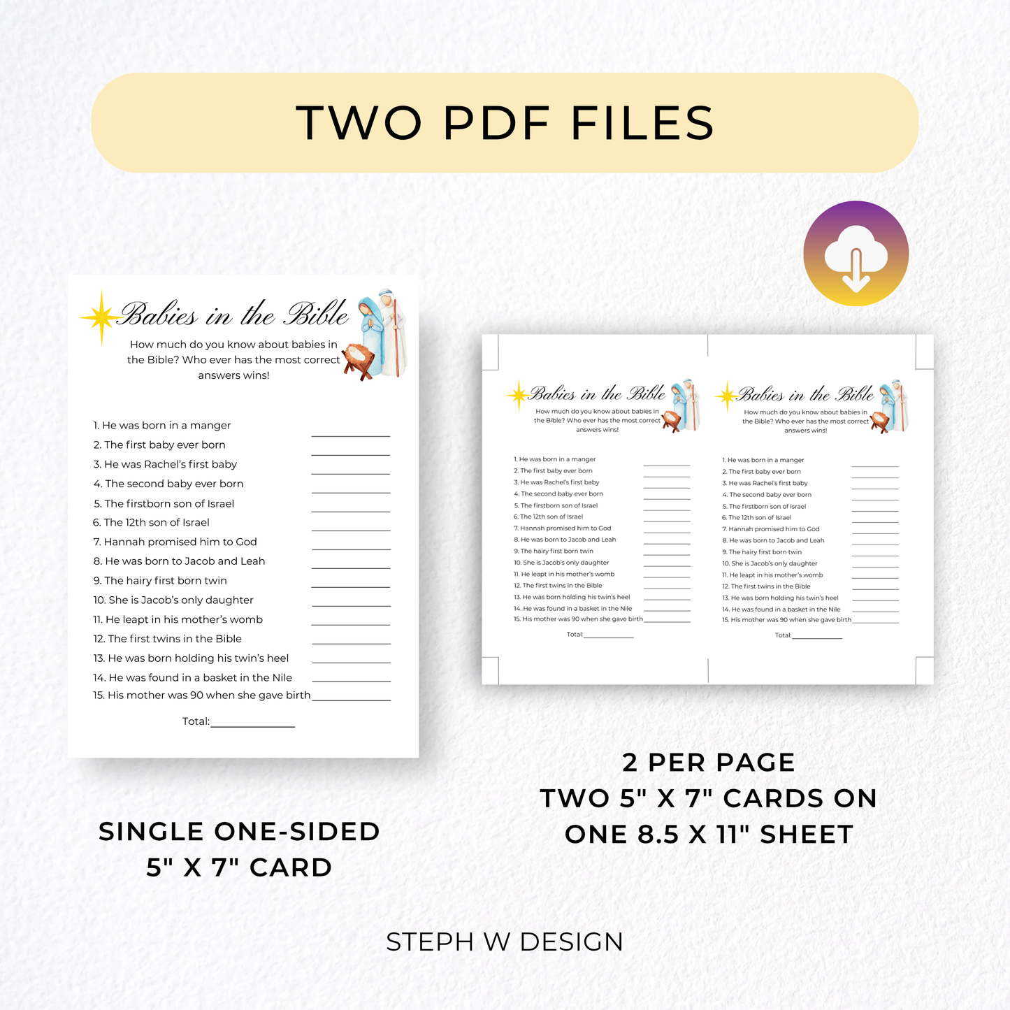 Babies in the Bible Game - Digital Download