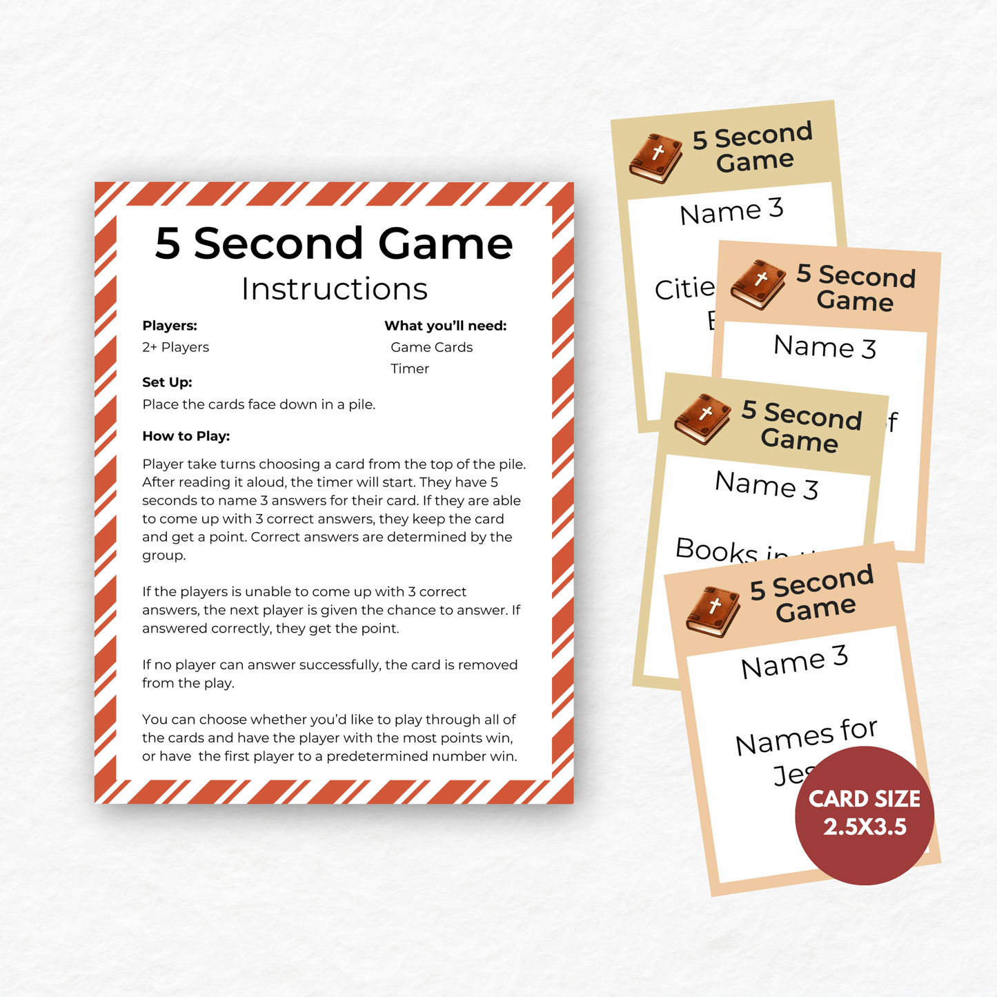 Bible 5 Second Game - Digital Download