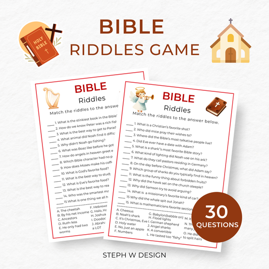 Bible Riddles Game - Digital Download