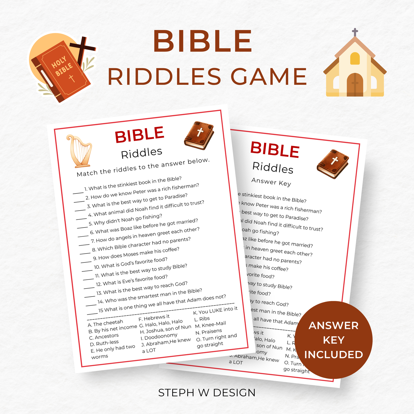 Bible Riddles Game - Digital Download