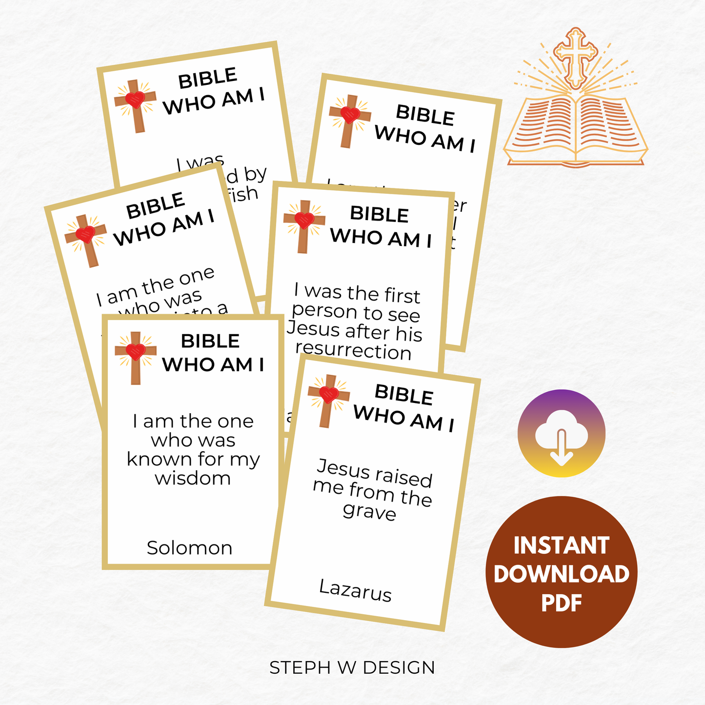 Bible Who Am I Game, Printable Sunday School Game