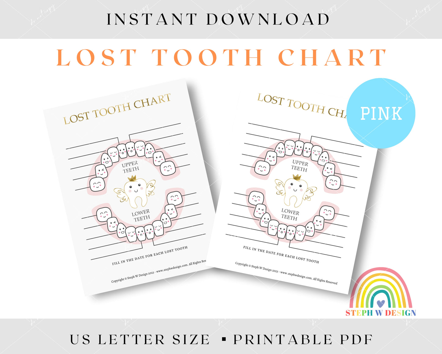Lost Tooth Chart - Pink