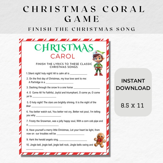 Christmas Carol Game - Finish the Lyrics Game