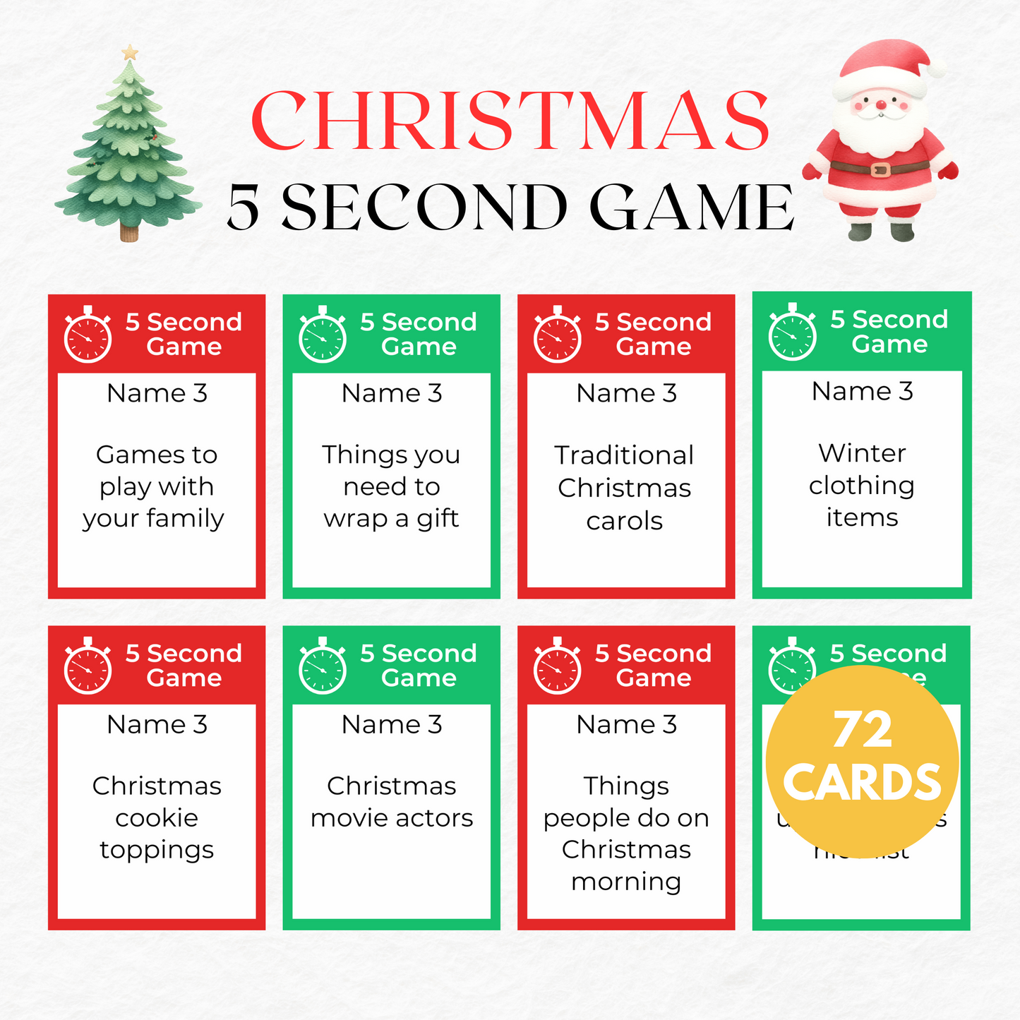 Christmas 5 Second Game - Digital Download