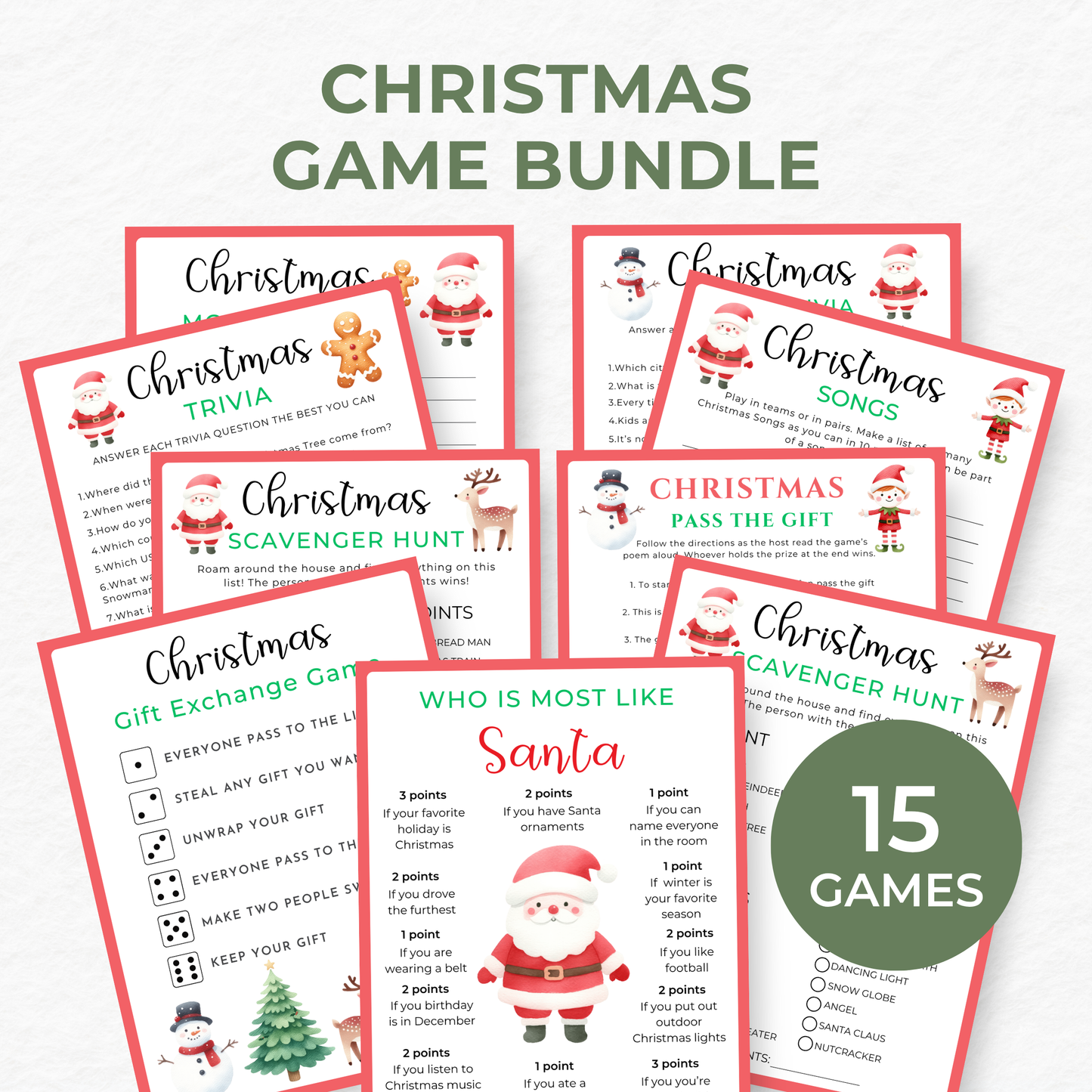 Christmas Party Game Bundle - Digital Download