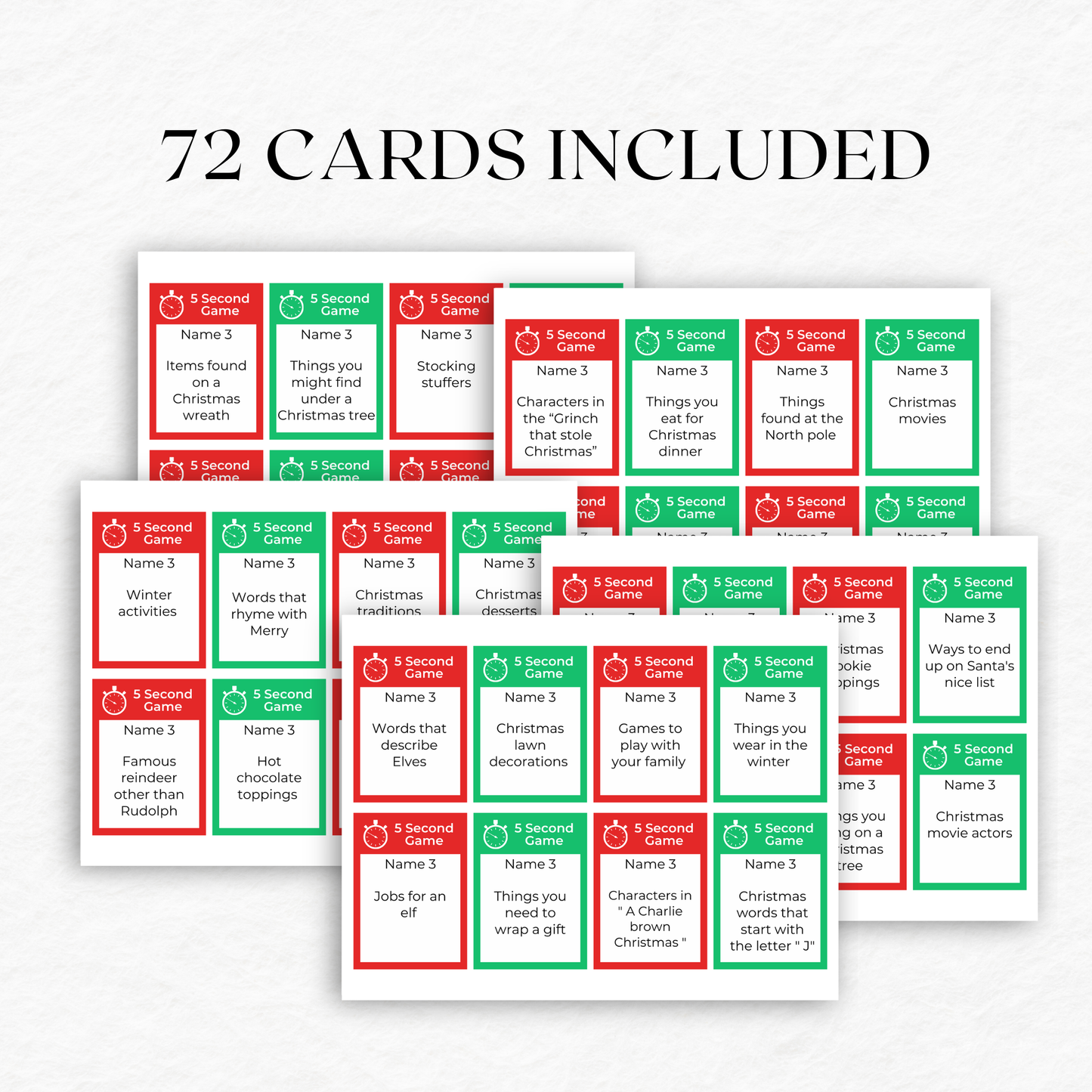 Christmas 5 Second Game - Digital Download
