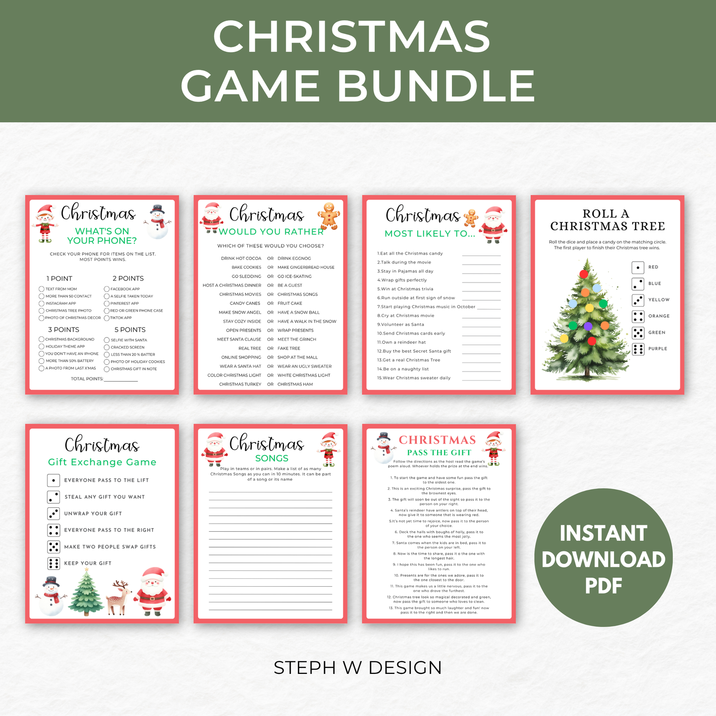 Christmas Party Game Bundle - Digital Download