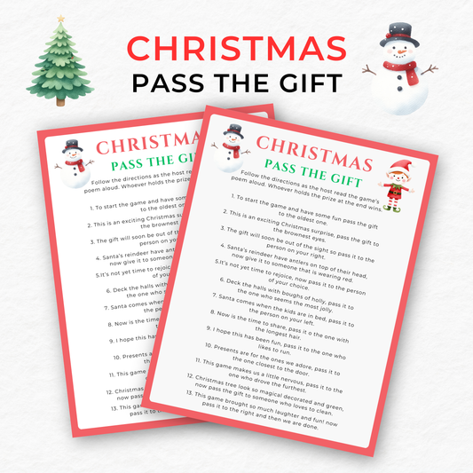 Christmas Pass the Gift Game - Digital Download
