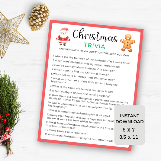 Christmas Trivia Game - Digital Download