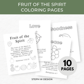 Fruits of the Spirit Coloring Pages - Digital Download