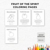 Fruits of the Spirit Coloring Pages - Digital Download