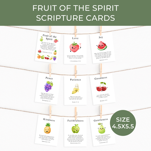 Fruit of the Spirit Scripture Cards for Kids - Digital Download