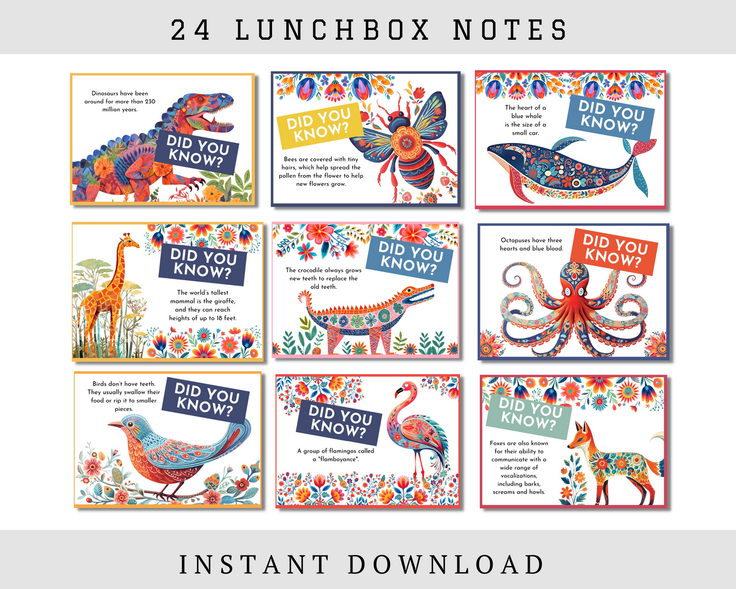 Printable Lunch Box Notes for Kids