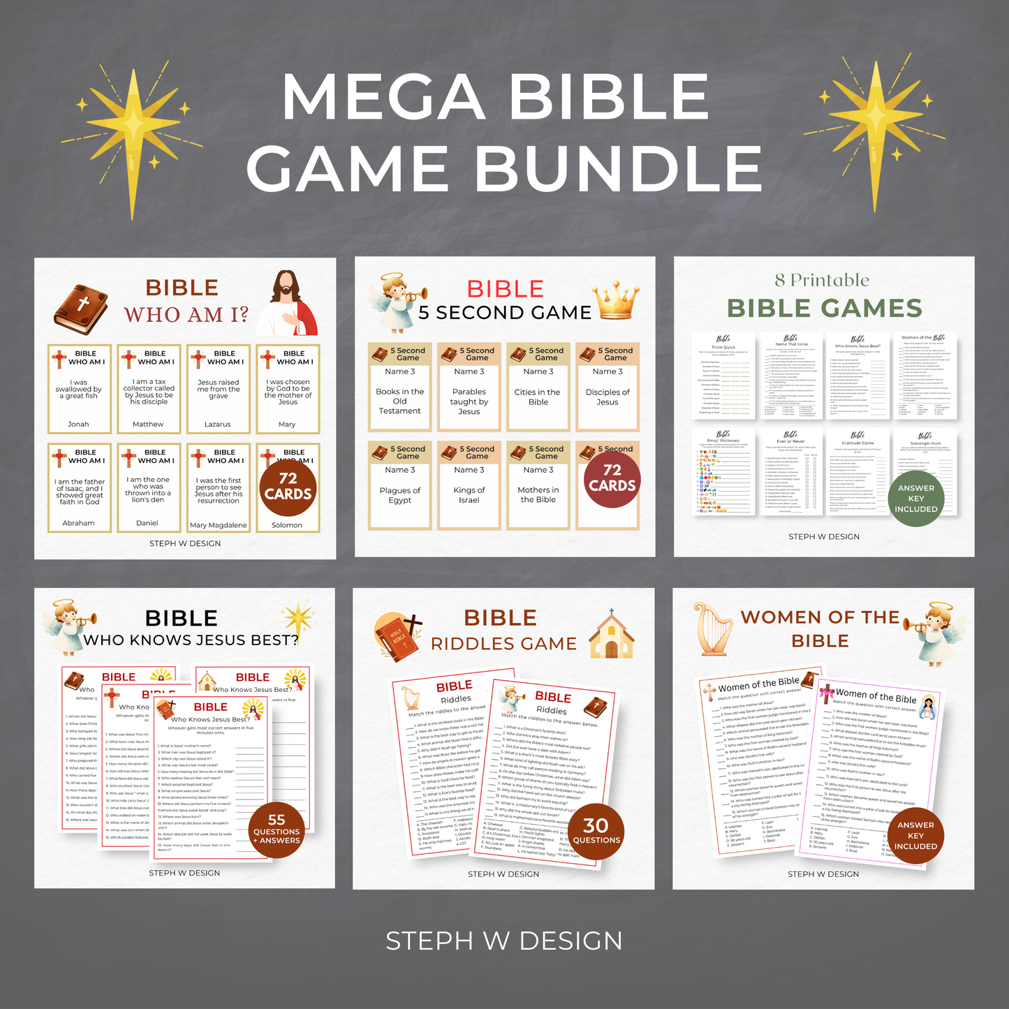 Printable Mega Bible Game Bundle-Church Games