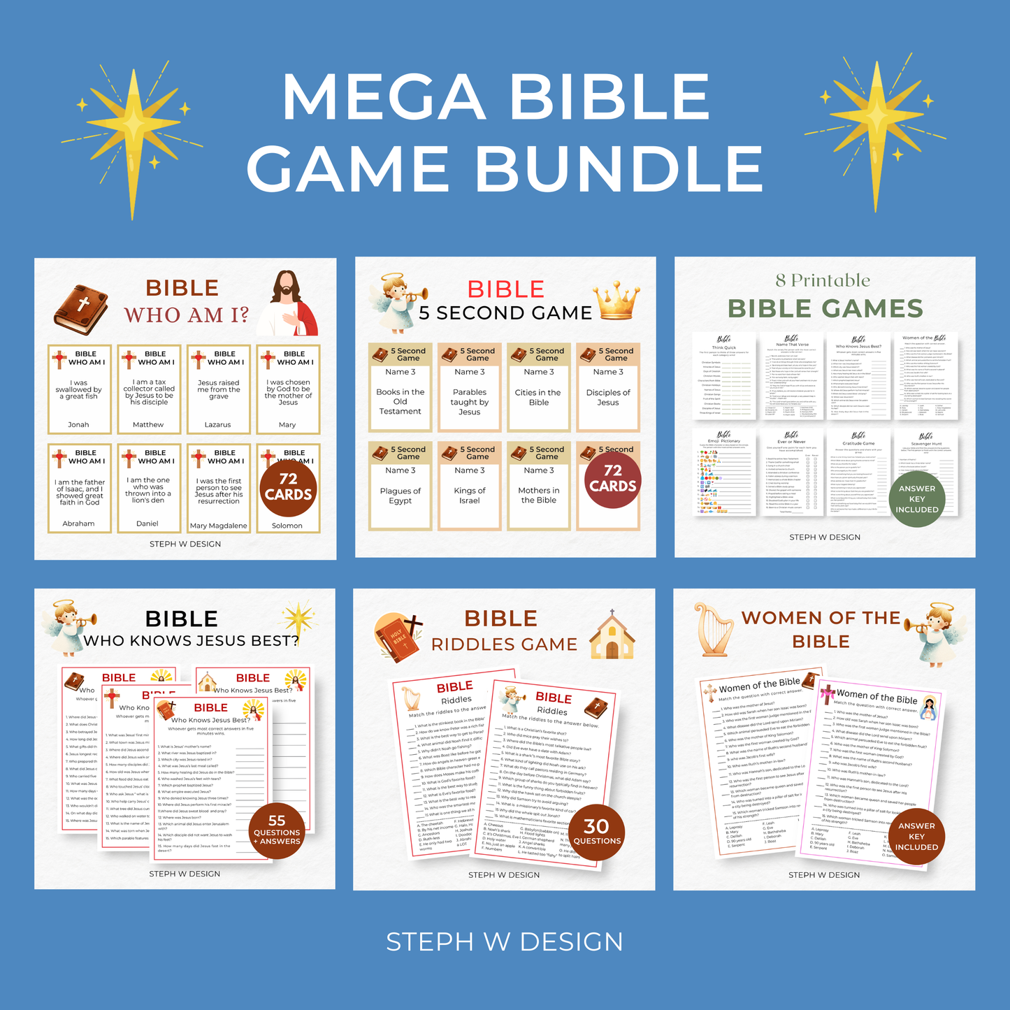 Printable Mega Bible Game Bundle-Church Games