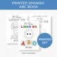 Printed 5x7 Spanish Baby Shower ABC Coloring Book, Baby's First ABC Book