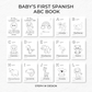 Printed 5x7 Spanish Baby Shower ABC Coloring Book, Baby's First ABC Book