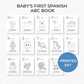 Printed 5x7 Spanish Baby Shower ABC Coloring Book, Baby's First ABC Book