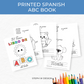 Printed 5x7 Spanish Baby Shower ABC Coloring Book, Baby's First ABC Book