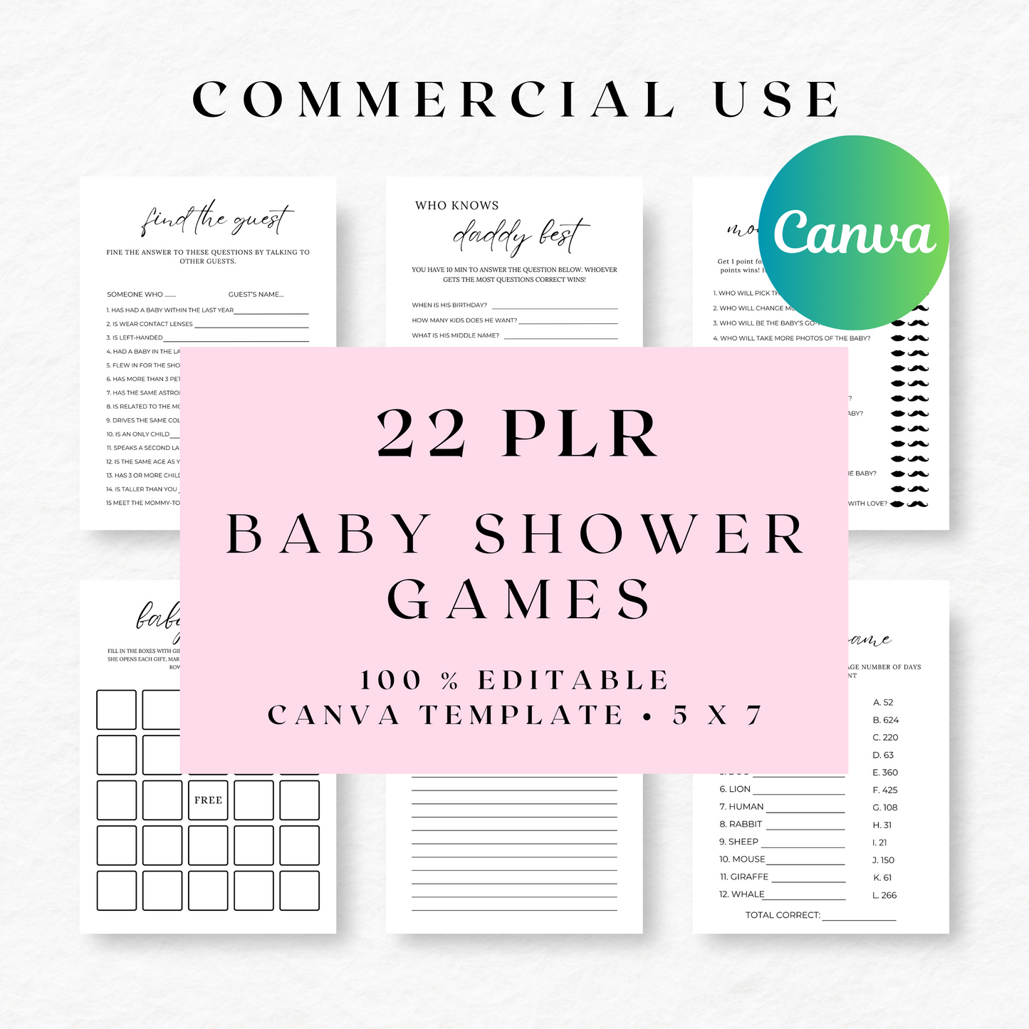 PLR - Baby Shower Games Template (Commercial Use)