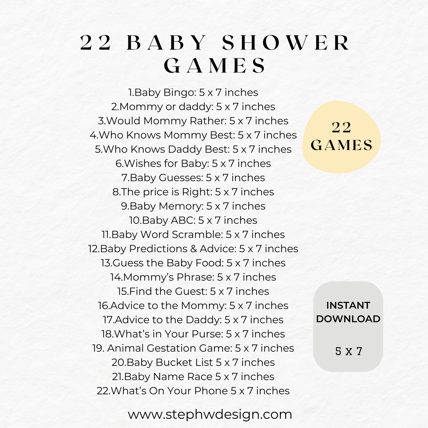 PLR - Baby Shower Games Template (Commercial Use)