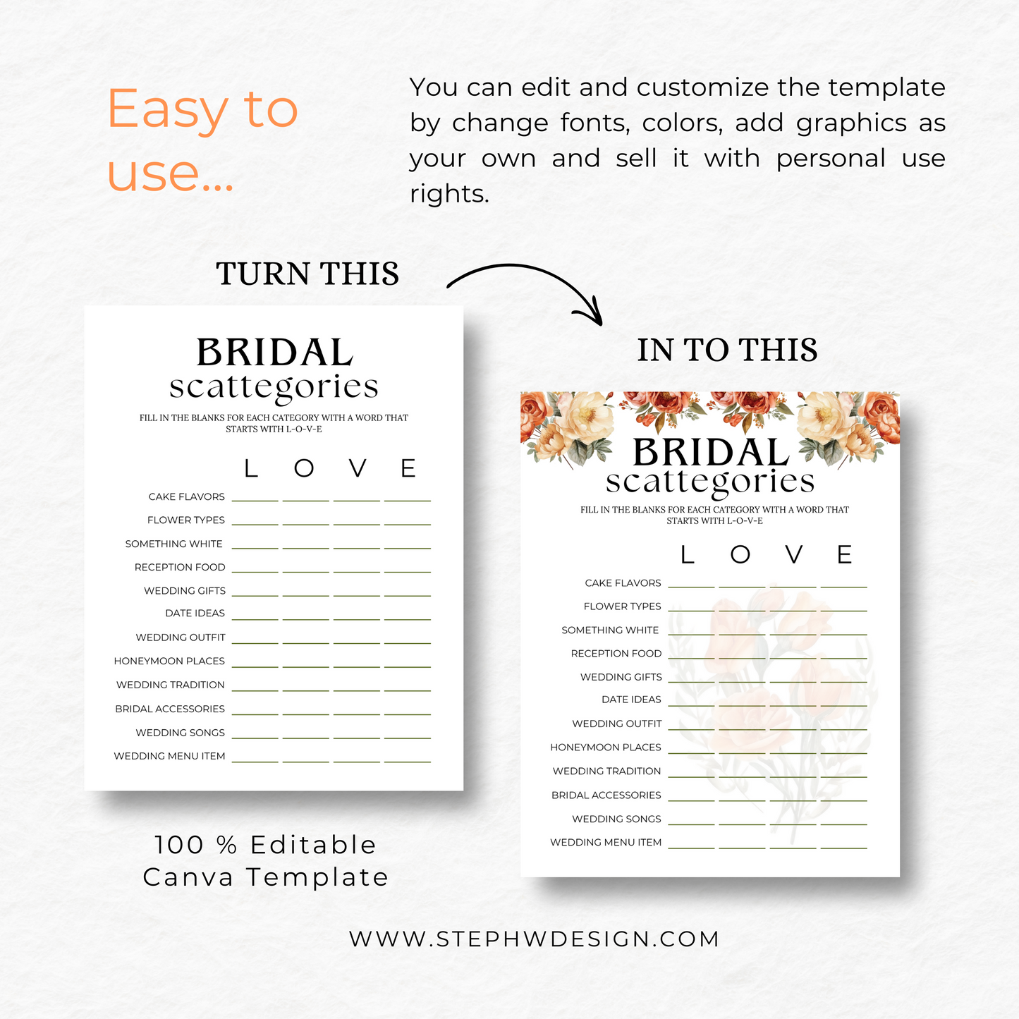 PLR - Bridal Shower Games Template (Commercial Use)