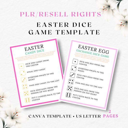 PLR - Easter Candy Dice Games Template (Commercial Use)