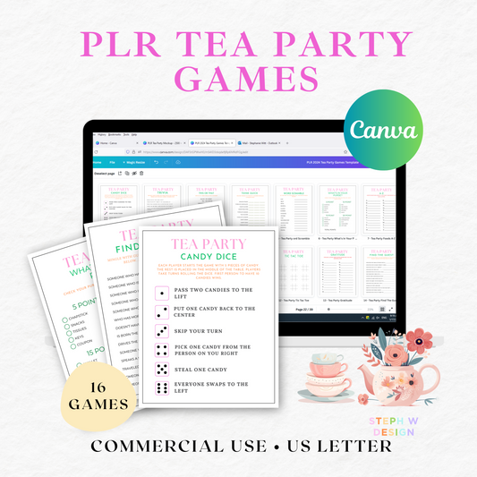 PLR - Tea Party Games Template (Commercial Use)