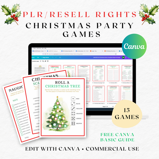 PLR - Christmas Party Games Template (Commercial Use)