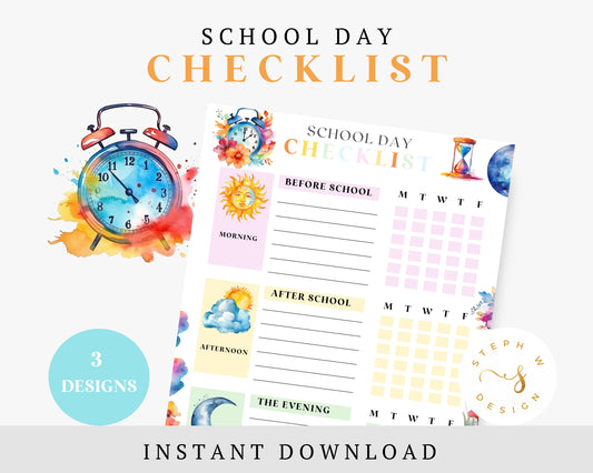 Printable Schoolday Checklist
