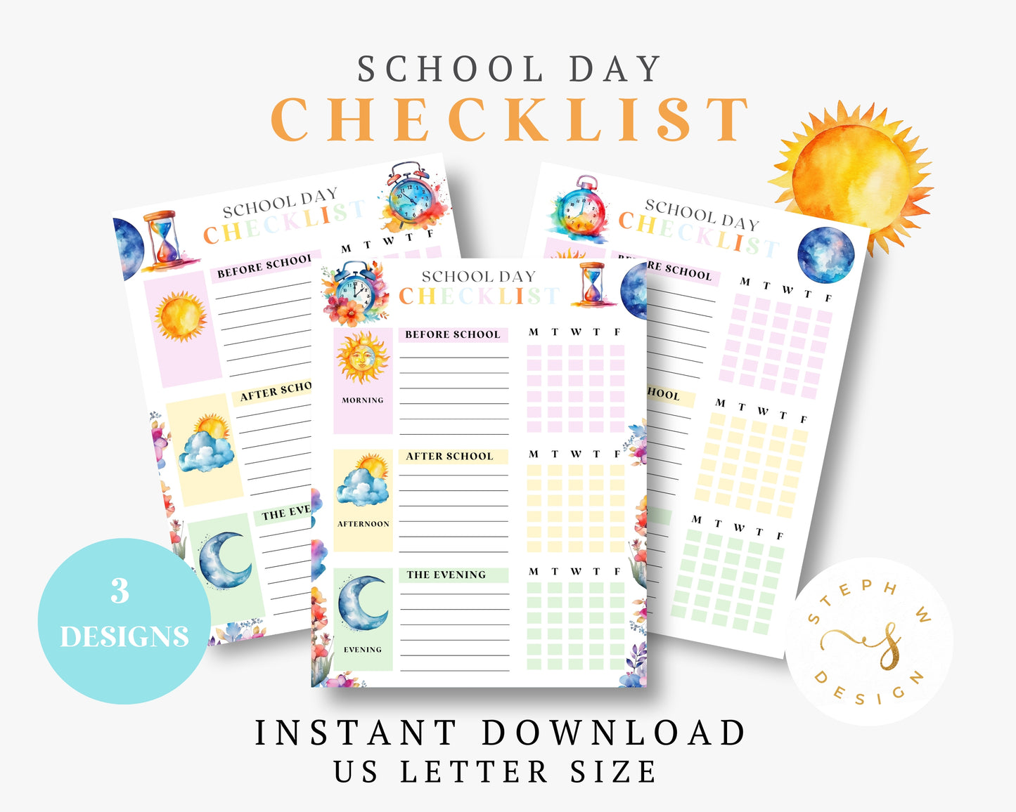 Printable Schoolday Checklist