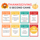 Thanksgiving 5 Second Game - Digital Download