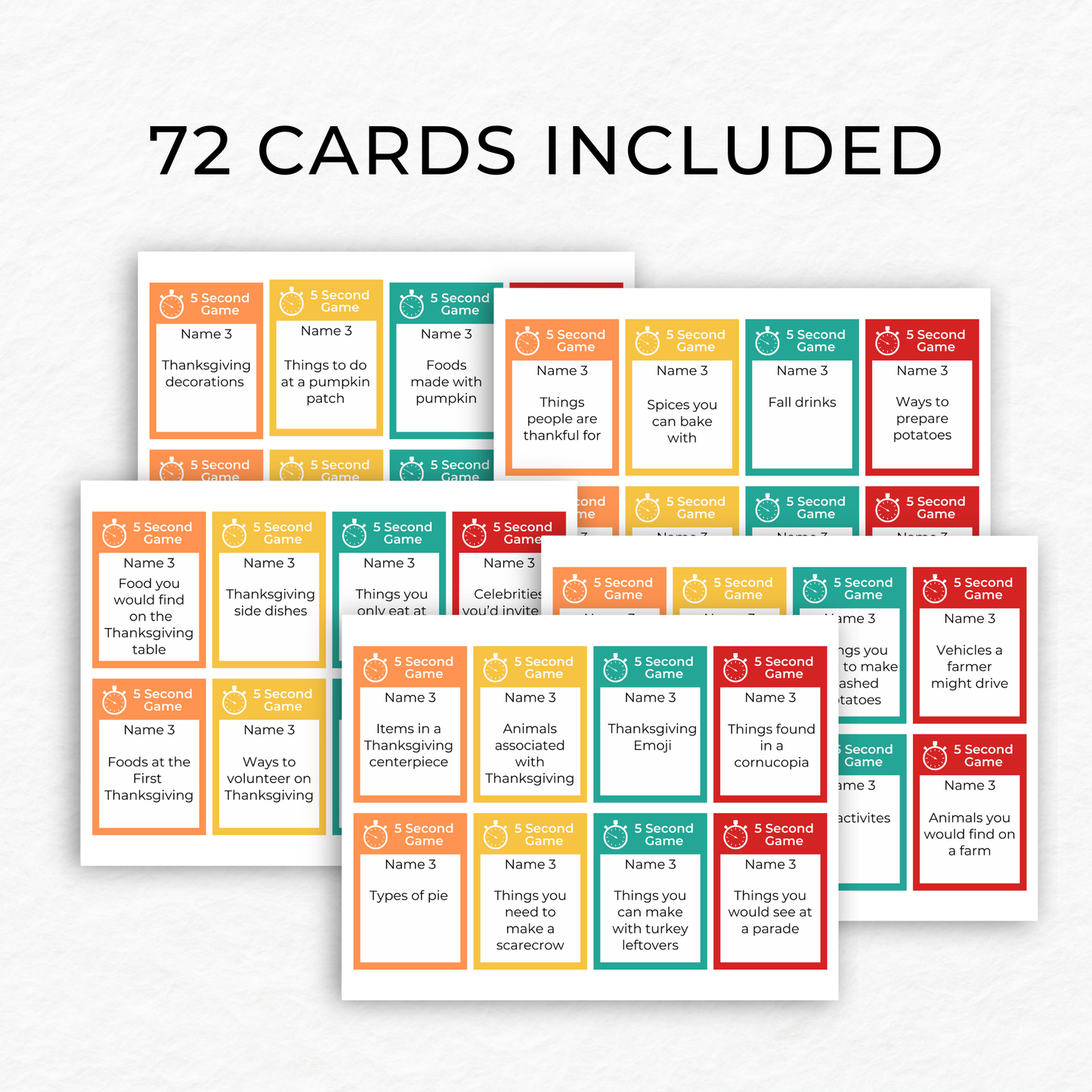 Thanksgiving 5 Second Game - Digital Download