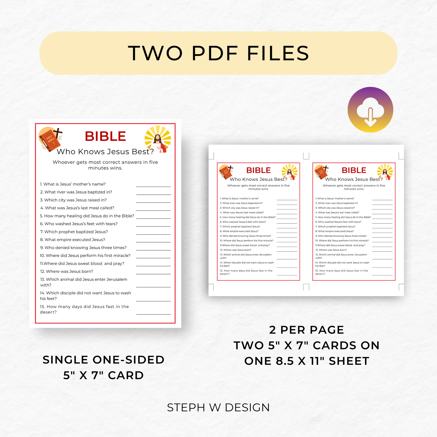 Bible Who Knows Jesus Game - Printable Trivia for Kids,Adults